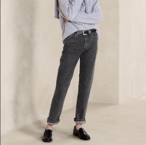 Banana Republic High Rise Straight Jean In Black Wash - Women's Size 27L